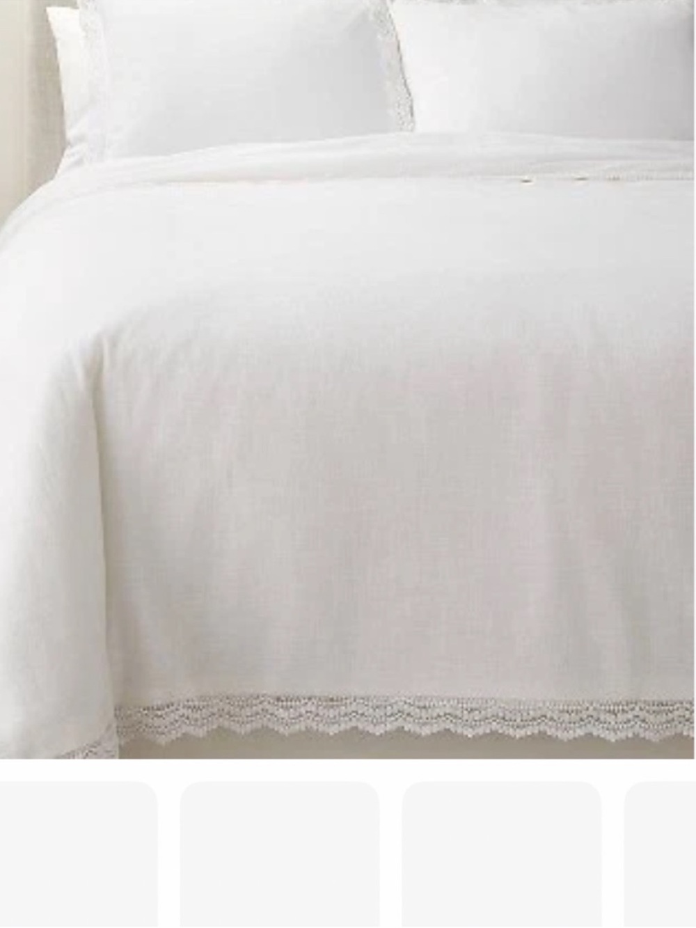 Studio McGee King 3-Piece Cotton Slub Comforter and Shams Set-White Lace-Trim